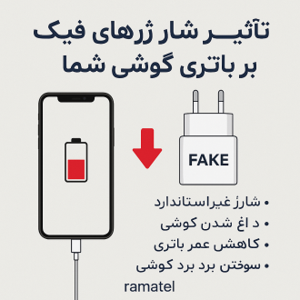 تاثیر شارژرهای فیک بر باتری گوشی شما | خرید شارژر اصل از فروشگاه راماتل