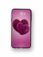 کاور مات طرح قلب  روی زمینه صورتی کم‌رنگ سامسونگ J7 Prime